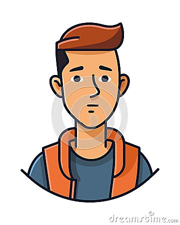 Character man young avatar icon Vector Illustration