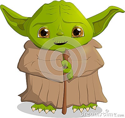 A character from the movie Star wars, Yoda, format EPS 10 vector Editorial Stock Photo