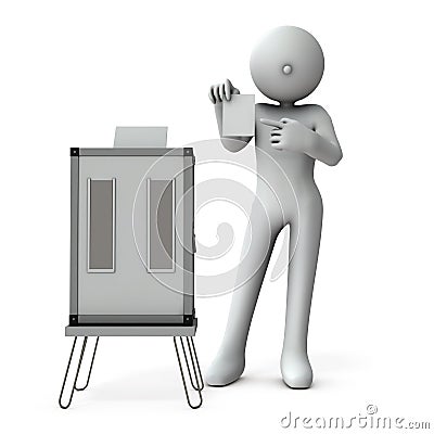 A character that represents confidence and voting. Stock Photo