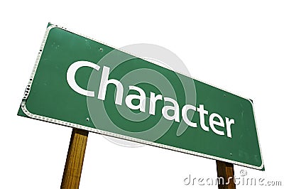 Character road sign Stock Photo