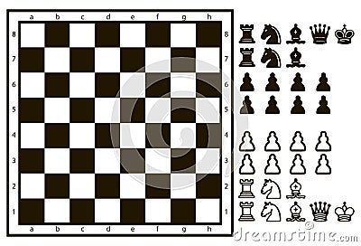 Character set of chess pieces Vector Illustration