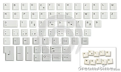 Character set made of keyboard keys Stock Photo