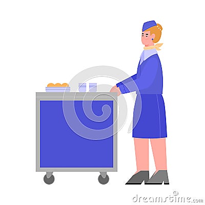 Character of stewardess or air hostess cartoon vector illustration isolated. Vector Illustration