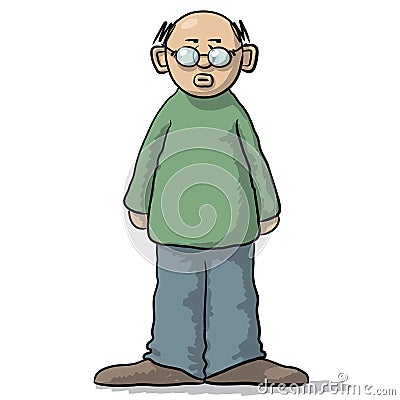 Character with a suspicious look Vector Illustration