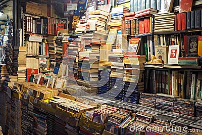 Characteristic book stalls in Rome, Italy Editorial Stock Photo