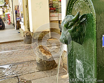 The characteristic fountain of drinking water Editorial Stock Photo