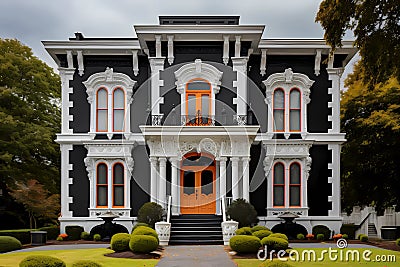 Italianate Style House - Originated in the mid-19th century in the United States Stock Photo