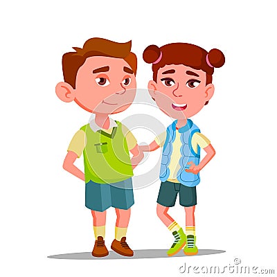 Characters Boy And Girl With Syndrome Down Vector Vector Illustration