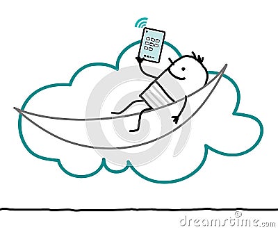 Characters and cloud - leisure Vector Illustration