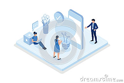 Characters generating ideas, Business activities concept, Vector Illustration