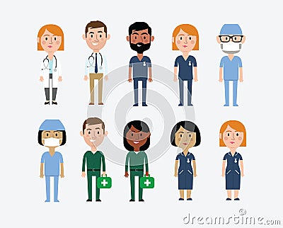 Characters in Medical Occupations Stock Photo