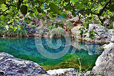 Charco del Aceite leisure lake in Cazorla Stock Photo