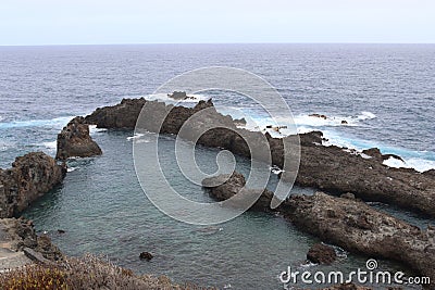 Charco del Viento natural swimming pools, Tenerife island, Spain Stock Photo