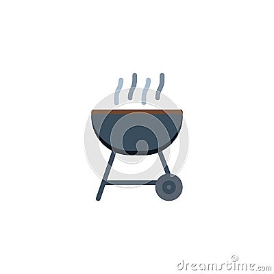 Charcoal Barbecue flat icon Vector Illustration