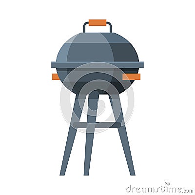 Charcoal Barbecue Grill, Equipment for Picnic Flat Vector Illustration Vector Illustration