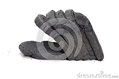 charcoal bread on white background. Stock Photo