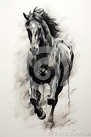 A Majestic Horse sketch Created With Generative AI Technology Stock Photo