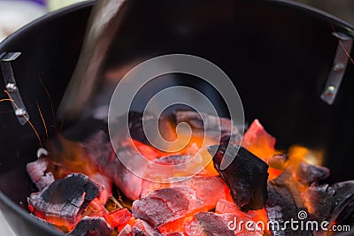 Charcoal fire grill Stock Photo