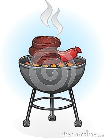 Charcoal Grill Vector Illustration