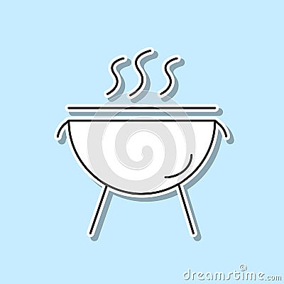 Charcoal grill sticker icon. Simple thin line, outline vector of party icons for ui and ux, website or mobile application Stock Photo