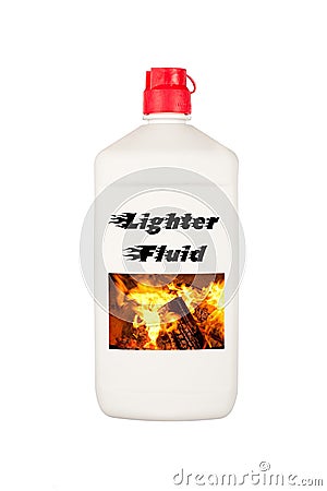 Charcoal lighter fluid Stock Photo