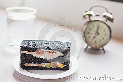 Charcoal sandwiches with Oclock Stock Photo