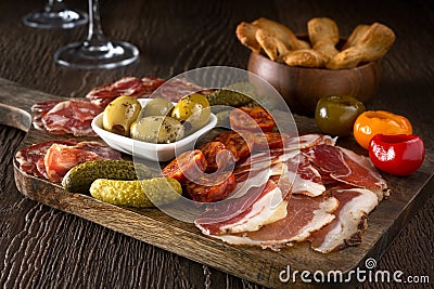 Charcuterie Board Platter Stock Photo