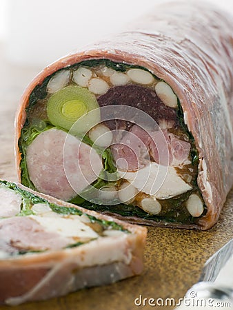 Charcuterie and Haricot Blanc Ragout Stock Photo