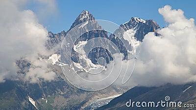 Chardonnet and Argentiere needles from Flegere Stock Photo