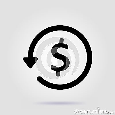 Chargeback glyph icon, e commerce and marketing Vector Illustration