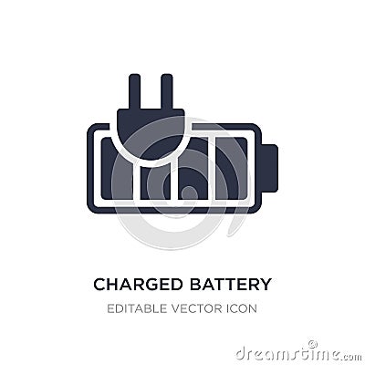 charged battery icon on white background. Simple element illustration from Tools and utensils concept Vector Illustration