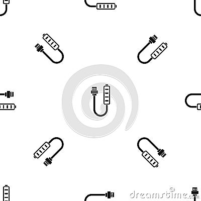 Charger pattern seamless black Vector Illustration