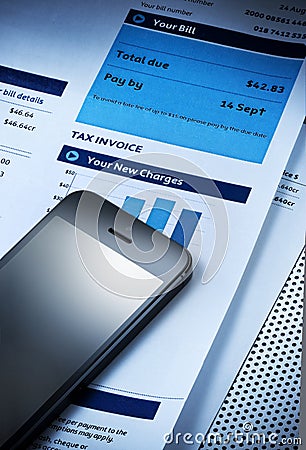 Charges Cell Phone Bill Stock Photo