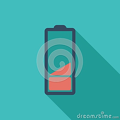 Charging the battery, flat single icon. Vector Illustration