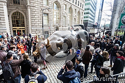 Wall Street Bull Editorial Stock Photo