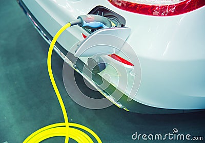 Charging of an electric car Stock Photo
