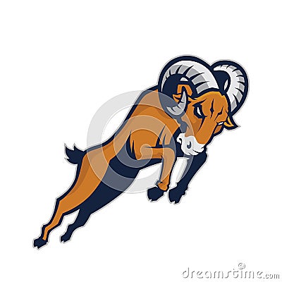 Charging ram mascot Vector Illustration