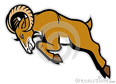 Charging ram mascot Vector Illustration