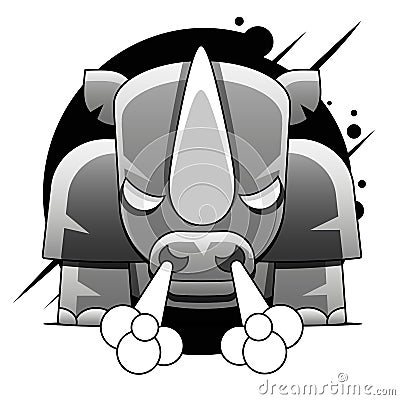 Charging Rhino character idea for child and kid printable stuff and t shirt, greeting card, nursery wall art Vector Illustration