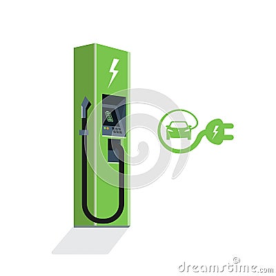 Charging Station for Electric Car Vector Illustration