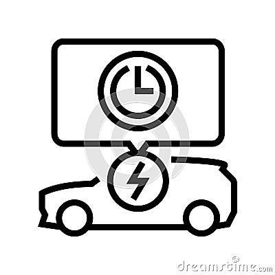 charging time electric line icon vector illustration Cartoon Illustration