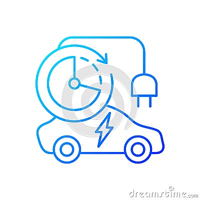 Charging time gradient linear vector icon Vector Illustration