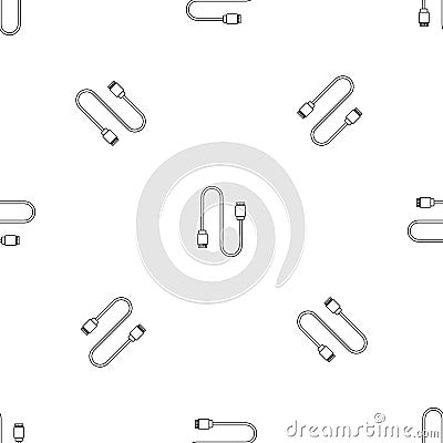 Charging vape cable pattern seamless vector Vector Illustration