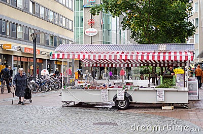 Chariot with fruits and vegetables Editorial Stock Photo