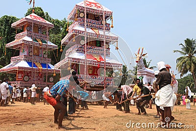 Chariots in temple festival Editorial Stock Photo