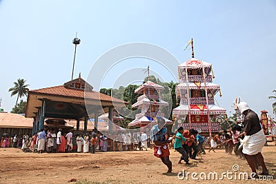 Chariots in temple festival Editorial Stock Photo