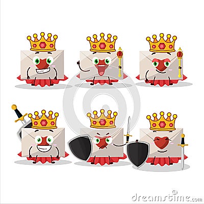 A Charismatic King love envelope cartoon character wearing a gold crown Cartoon Illustration