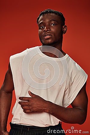 charismatic stylish african american man in Stock Photo