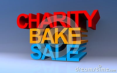Charity bake sale on blue Stock Photo