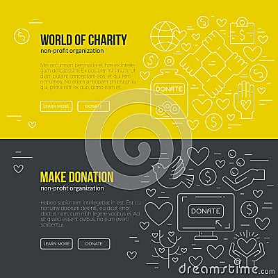 Charity Banner Vector Illustration